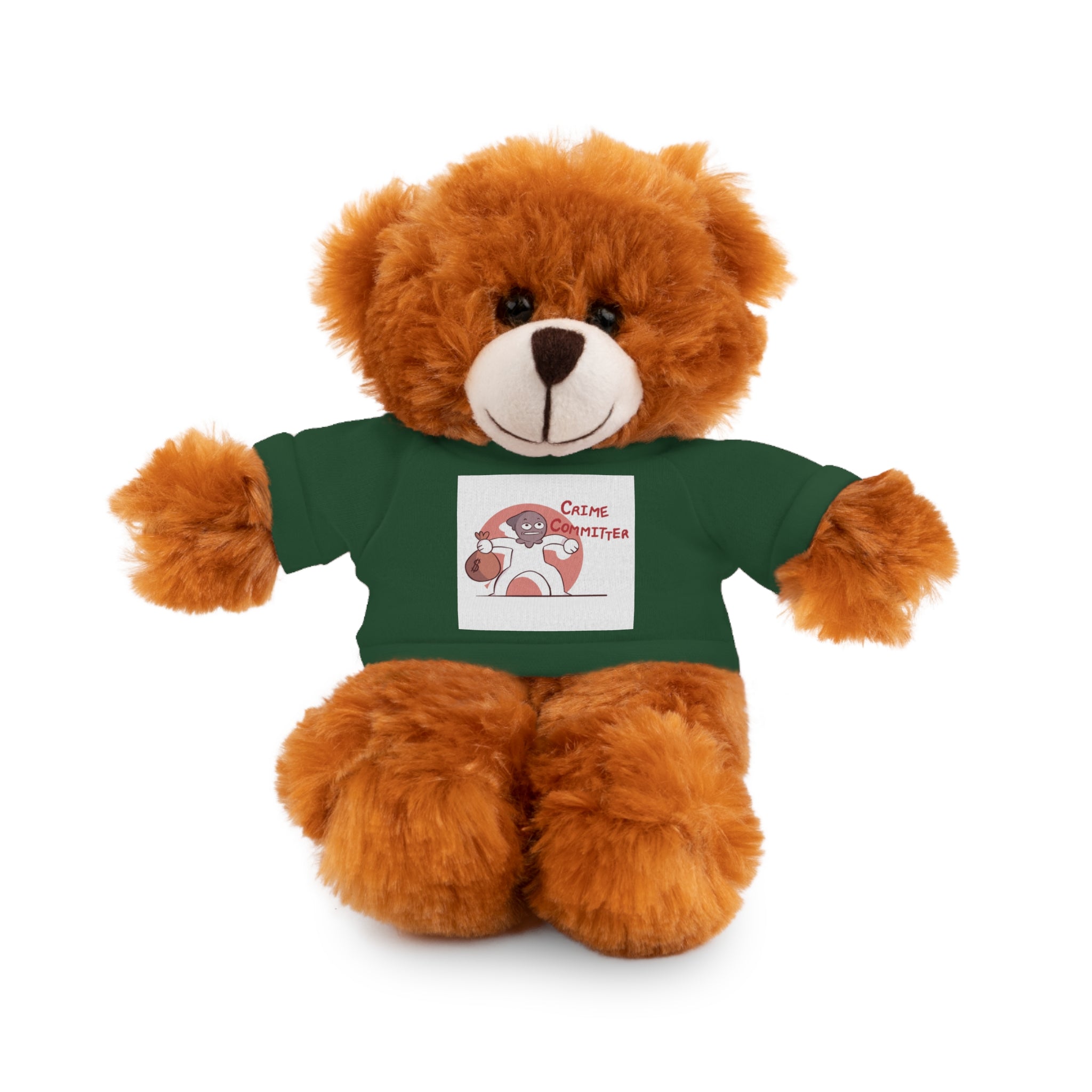 Plush Teddy Bear with Graphic Tee — Partner in Crime Design