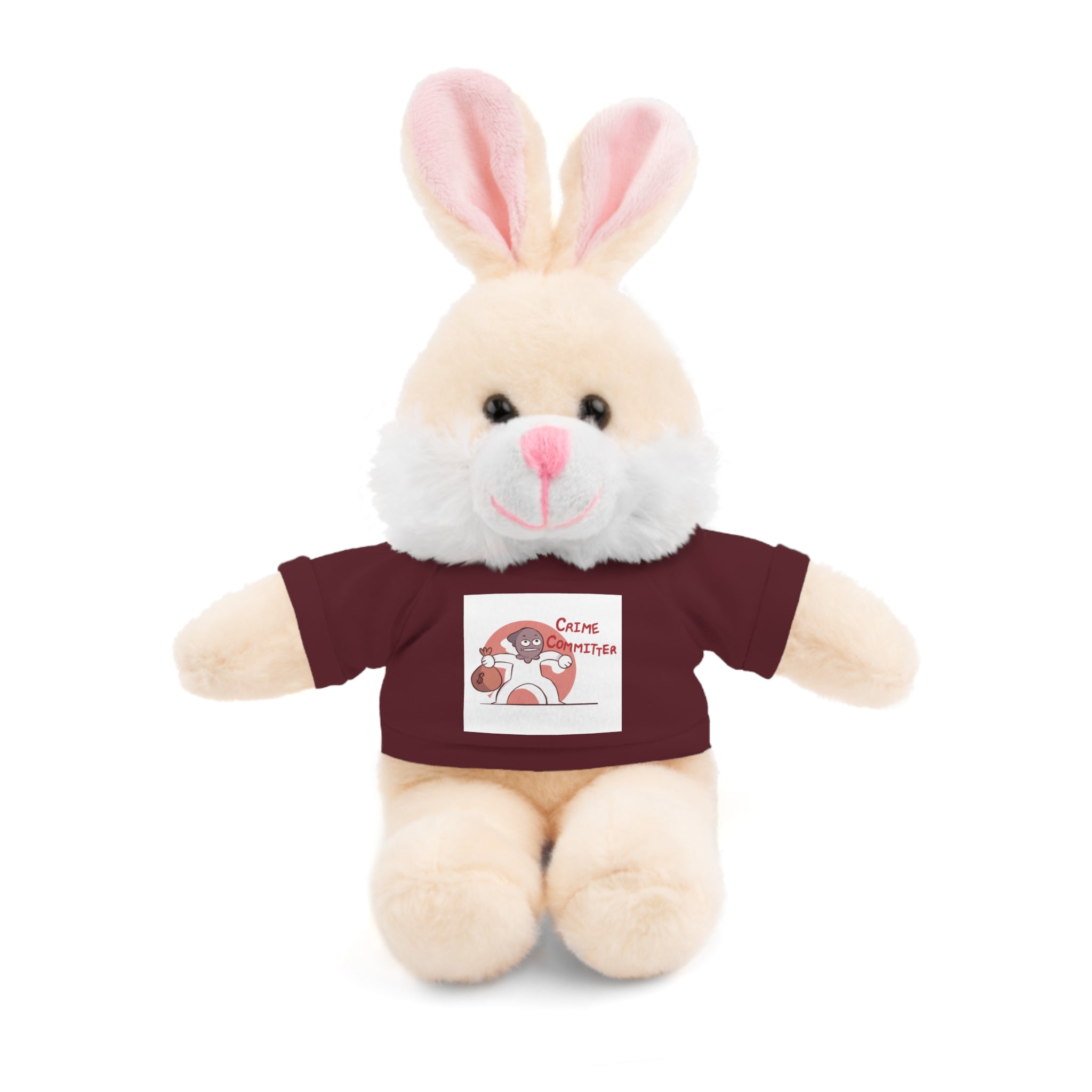 Plush Teddy Bear with Graphic Tee — Partner in Crime Design
