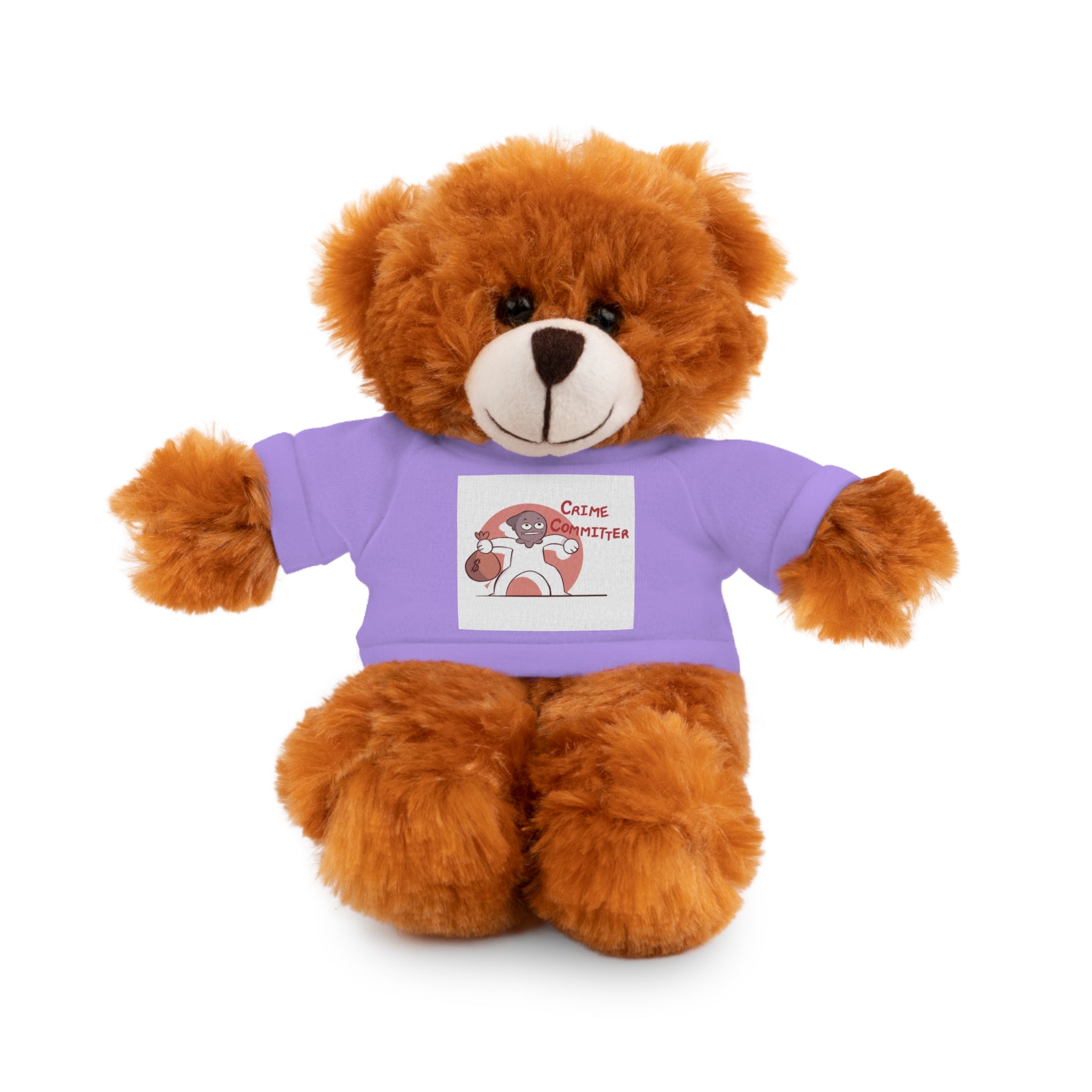 Plush Teddy Bear with Graphic Tee — Partner in Crime Design
