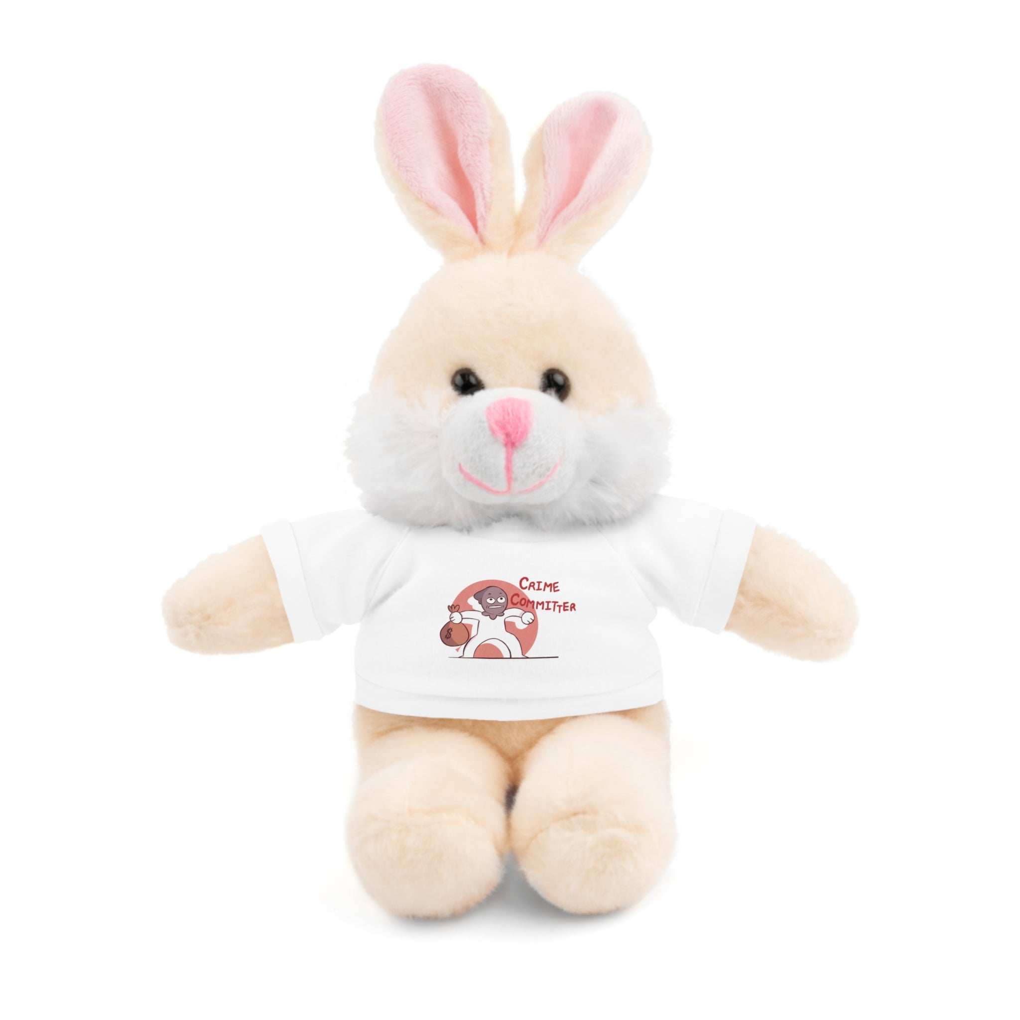Plush Teddy Bear with Graphic Tee — Partner in Crime Design