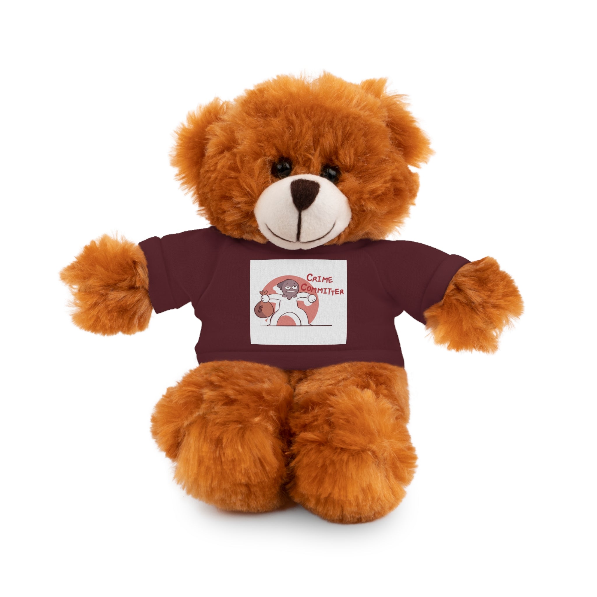 Plush Teddy Bear with Graphic Tee — Partner in Crime Design