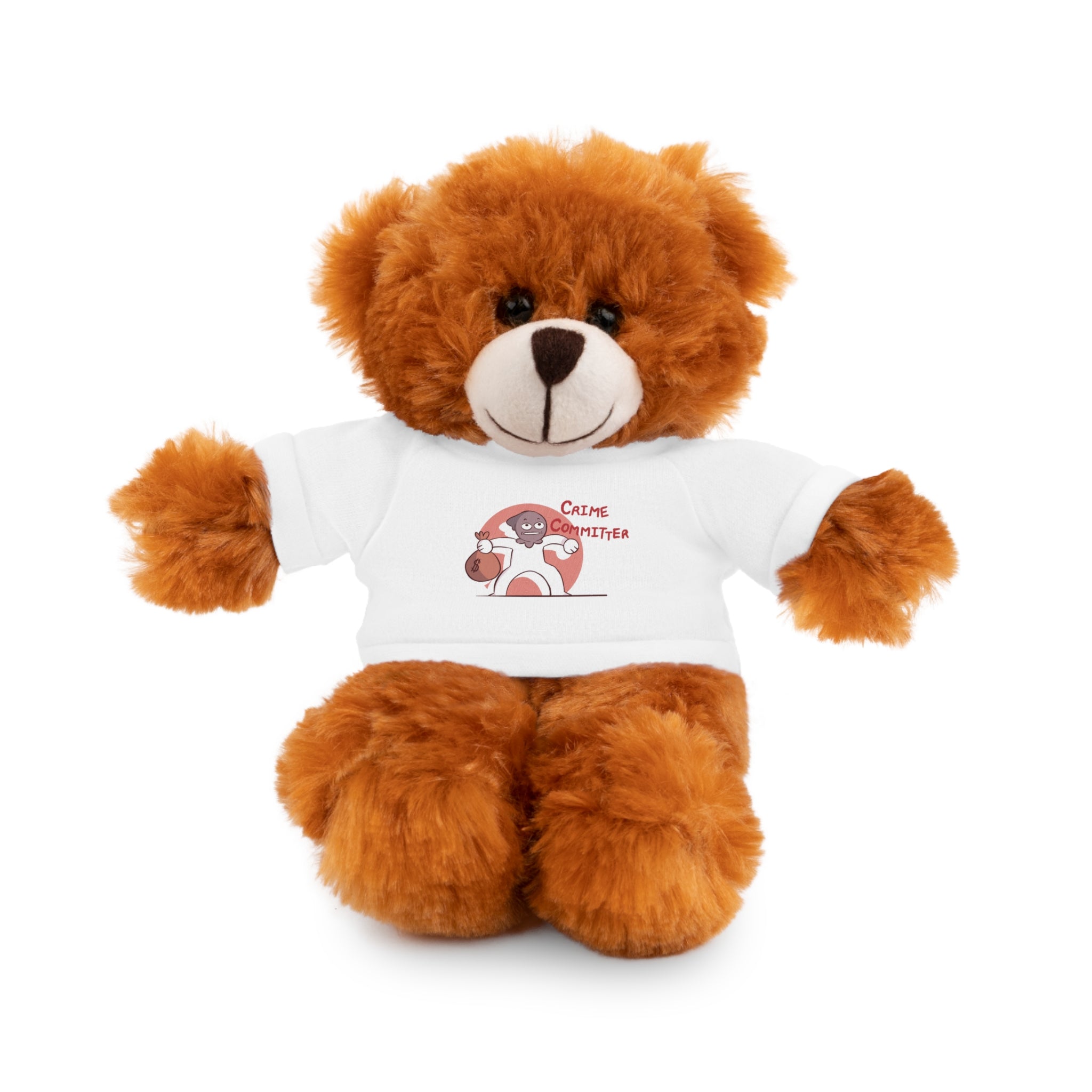 Plush Teddy Bear with Graphic Tee — Partner in Crime Design