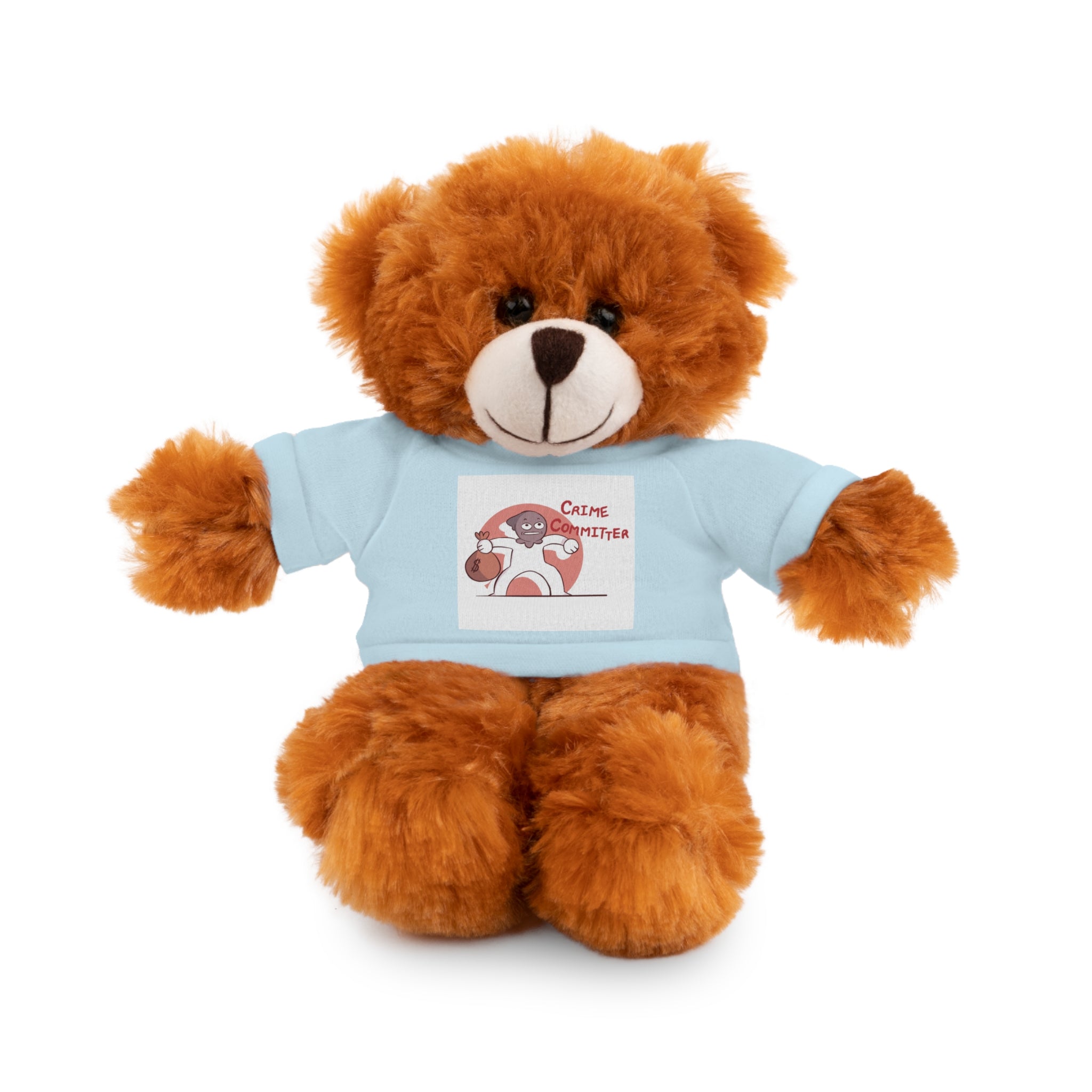Plush Teddy Bear with Graphic Tee — Partner in Crime Design