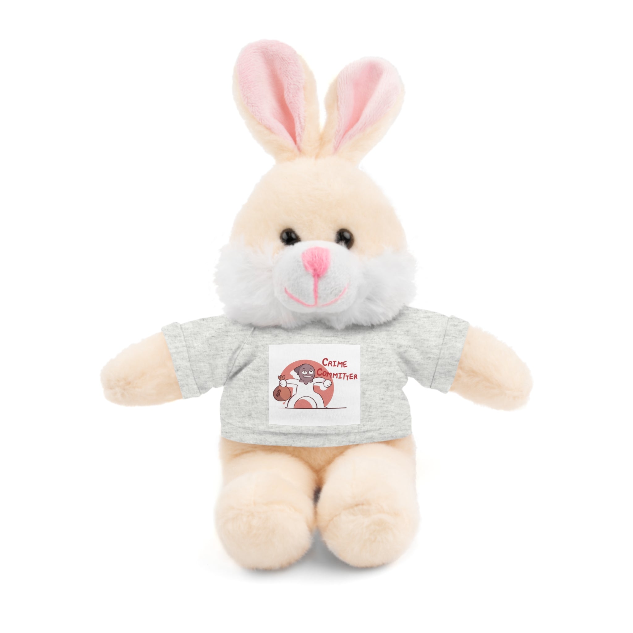 Plush Teddy Bear with Graphic Tee — Partner in Crime Design